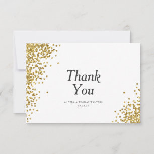 De Agradecimiento Glam Gold Confetti Dots Boda Gracias Tarjeta