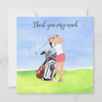 Golf Golfer Gracias tarjeta para jugar golf