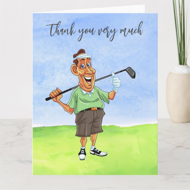 De Agradecimiento Golf Golfer Gracias tarjeta para jugar golf (Anverso)