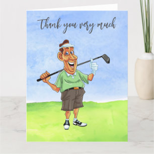De Agradecimiento Golf Golfer Gracias tarjeta para jugar golf