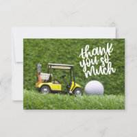 Golf Gracias tarjeta para golfista con carro y bol