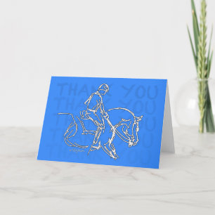 De Agradecimiento ¡Gracias caballo! Tarjeta - azul