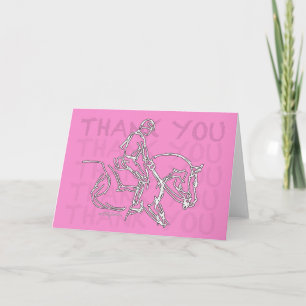 De Agradecimiento ¡Gracias caballo! Tarjeta - rosa