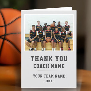 De Agradecimiento Gracias Entrenador Tarjeta Nombre del Equipo Foto
