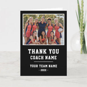 De Agradecimiento Gracias Entrenador Tarjeta Nombre del Equipo Foto