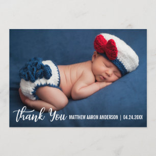 De Agradecimiento Gracias la tarjeta moderna W del recién nacido