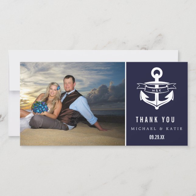 De Agradecimiento Gracias Náutico | Tarjeta fotográfica (Anverso)