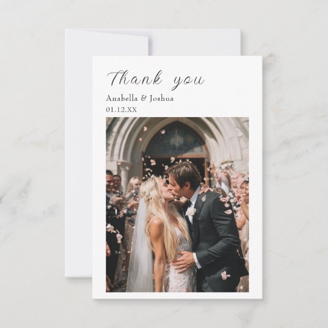 De Agradecimiento Gracias Personalizado Tarjeta Boda fotográfico (Anverso)