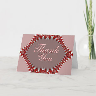 De Agradecimiento Gracias Satin+Lace Rojo Rosa Tarjeta