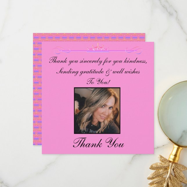 De Agradecimiento Gracias, Sinceramente, Tarjeta Fotográfica (Anverso/Reverso In Situ)