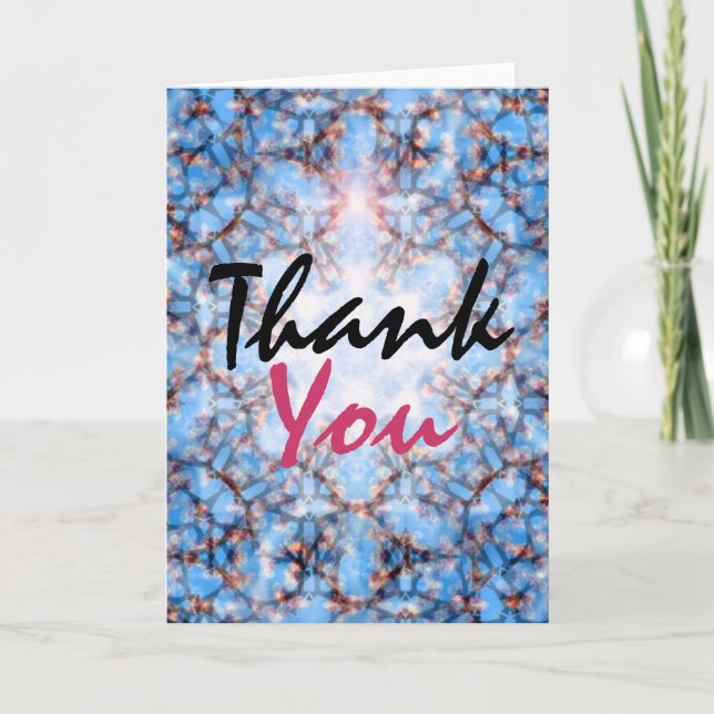 De Agradecimiento Gracias tarjeta azul (Anverso)