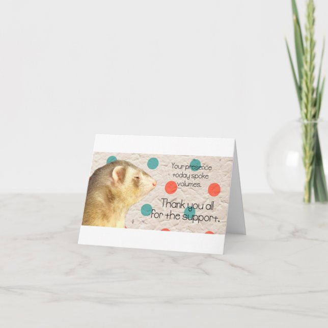 De Agradecimiento Gracias tarjeta del hurón (Anverso)