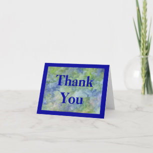 De Agradecimiento Gracias tarjeta en azul y verde