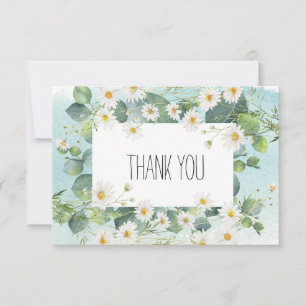 De Agradecimiento Gracias tarjeta eucalyptus daisy tema botánico