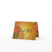 Gracias tarjeta hojas otoño