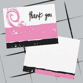 De Agradecimiento Gracias Tarjeta Llanura Personalizado Moderna Rosa