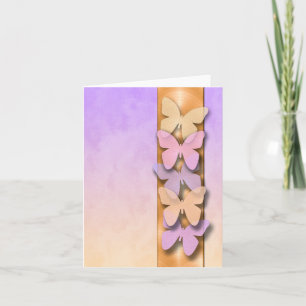 De Agradecimiento Gracias Tarjeta Morado y Mariposas Naranja Ombre
