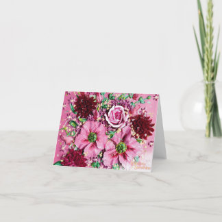 De Agradecimiento Gracias tarjeta "Pink Floral Whimsy"