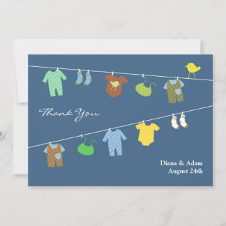 De Agradecimiento Gracias tarjeta plana Baby Shower