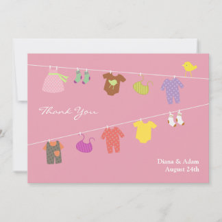 De Agradecimiento Gracias tarjeta plana Baby Shower