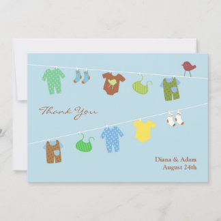 De Agradecimiento Gracias tarjeta plana Baby Shower