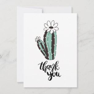 De Agradecimiento Gracias tarjeta plana Cacti moderna