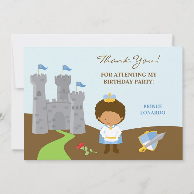 De Agradecimiento Gracias tarjeta plana Prince (Anverso)
