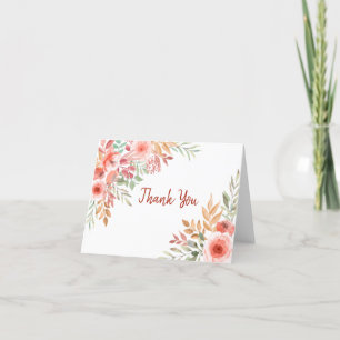 De Agradecimiento Gracias tarjeta plegada floral