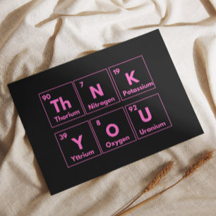 De Agradecimiento Gracias tarjeta química