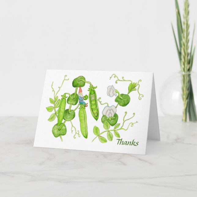 De Agradecimiento Gracias tarjeta Sugar Pea (Anverso)