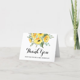 De Agradecimiento Gracias Tarjeta Sunflowers Greenery Boda Bridal