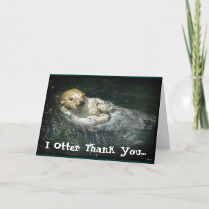 De Agradecimiento Graciosa Sleeping SEA OTTER Gracias Tarjeta