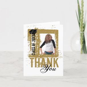 De Agradecimiento Graduación Gracias Tarjeta Añadir Foto Oro