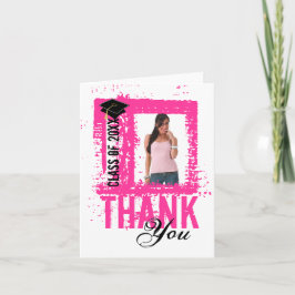 De Agradecimiento Graduación Gracias Tarjeta Añadir Foto Rosa