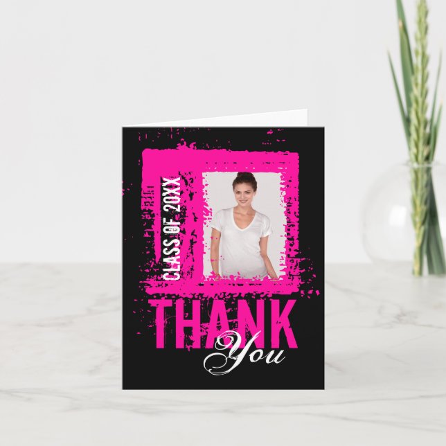 De Agradecimiento Graduación Gracias Tarjeta En Blanco Añadir Foto R (Anverso)