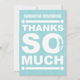 De Agradecimiento Gran tipo Bat Mitzvah Gracias tarjeta en Verde azu