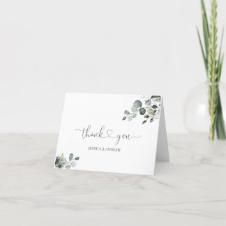 De Agradecimiento Greenery Eucalyptus Folded Gracias Tarjeta
