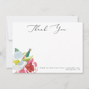 De Agradecimiento Guión floral acuarela Gracias Tarjeta
