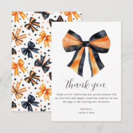De Agradecimiento Halloween Coquette Bow Baby Shower Gracias Tarjeta