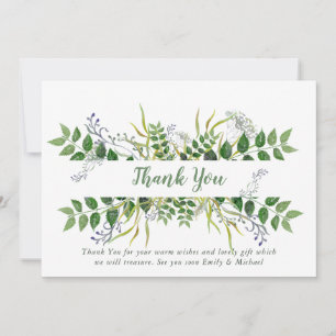De Agradecimiento Herb Garden Gracias Tarjeta - Azul Verde Botánico