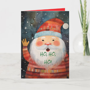 DE AGRADECIMIENTO HO, HO SANTA KID TARJETA NAVIDADES