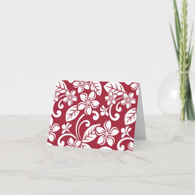 De Agradecimiento ISLANDIA PLUMERIA (CARDINAL RED) Gracias tarjeta (Anverso)