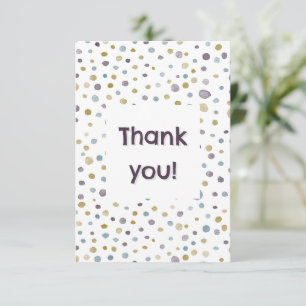 De Agradecimiento Janet Confetti Watercolor Dots Gracias Tarjeta