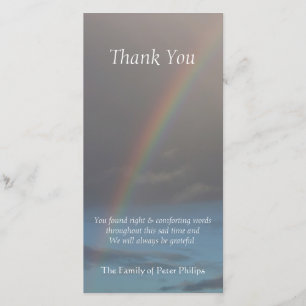 De Agradecimiento La condolencia del arco iris 1 le agradece tarjeta