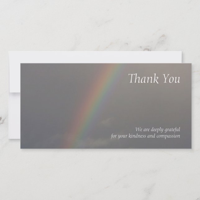 De Agradecimiento La condolencia del arco iris 2 le agradece tarjeta (Anverso)