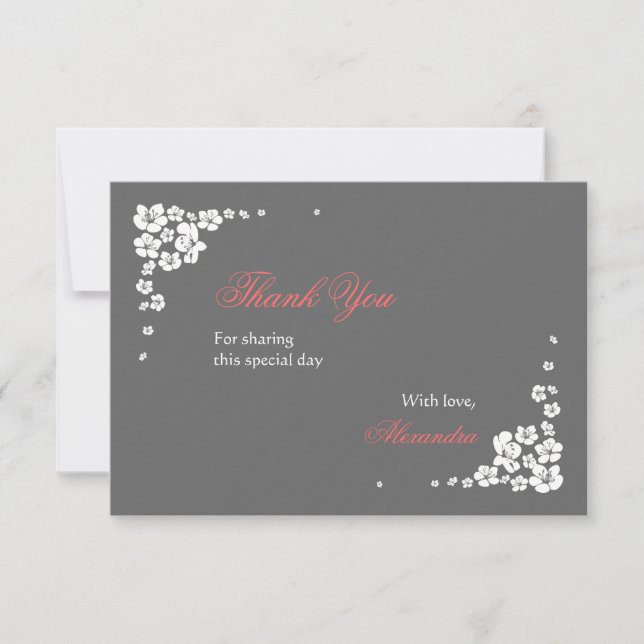 De Agradecimiento La novia elegante le agradece la tarjeta 3.5x5 (Anverso)