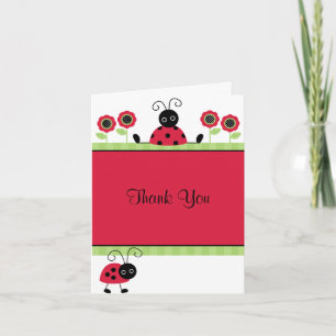 De Agradecimiento Las pequeñas mariquitas rojas le agradecen tarjeta