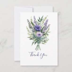 De Agradecimiento Lavanda Flores púrpuras Verdor Gracias tarjeta