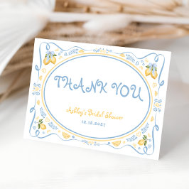 De Agradecimiento Lemon Citrus Floral Bridal Ducha Gracias Tarjeta