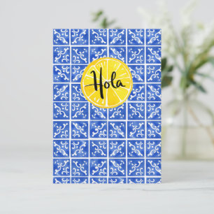 De Agradecimiento Lemon & Tile Hello en español: tarjeta "Hola"